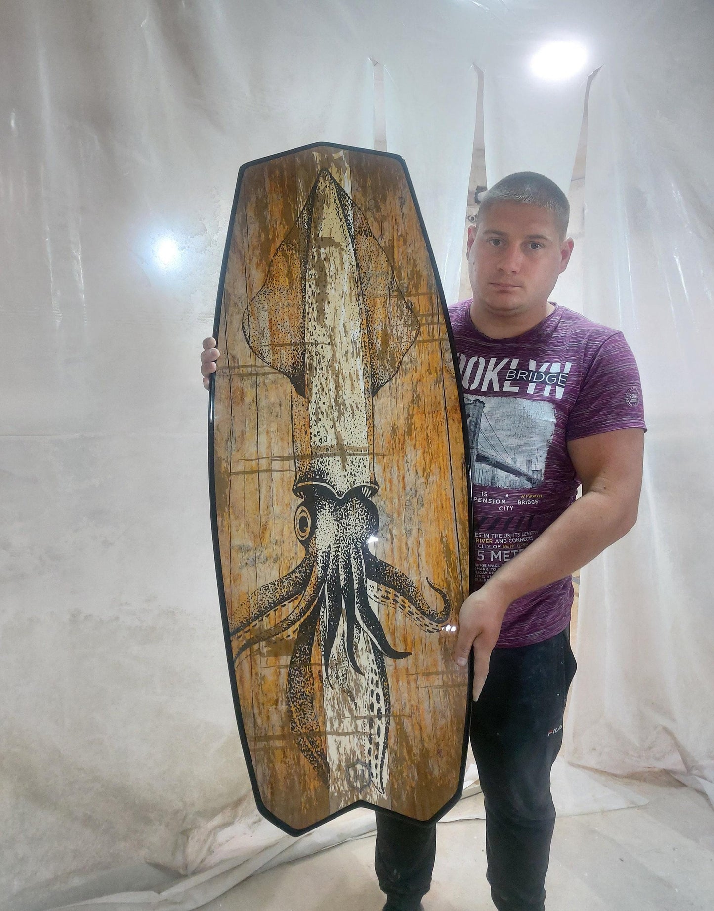 Squid Surfboard Coffee Table: Beach Bar Decor