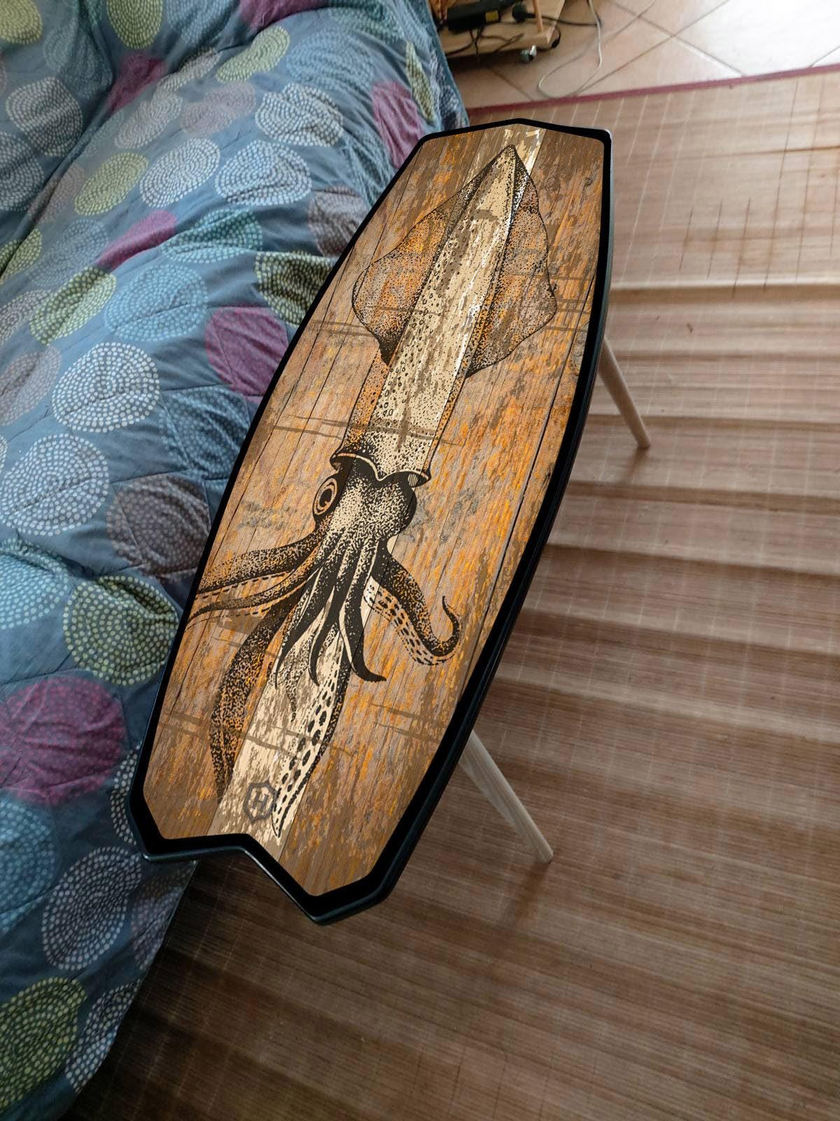 Squid Surfboard Coffee Table: Beach Bar Decor