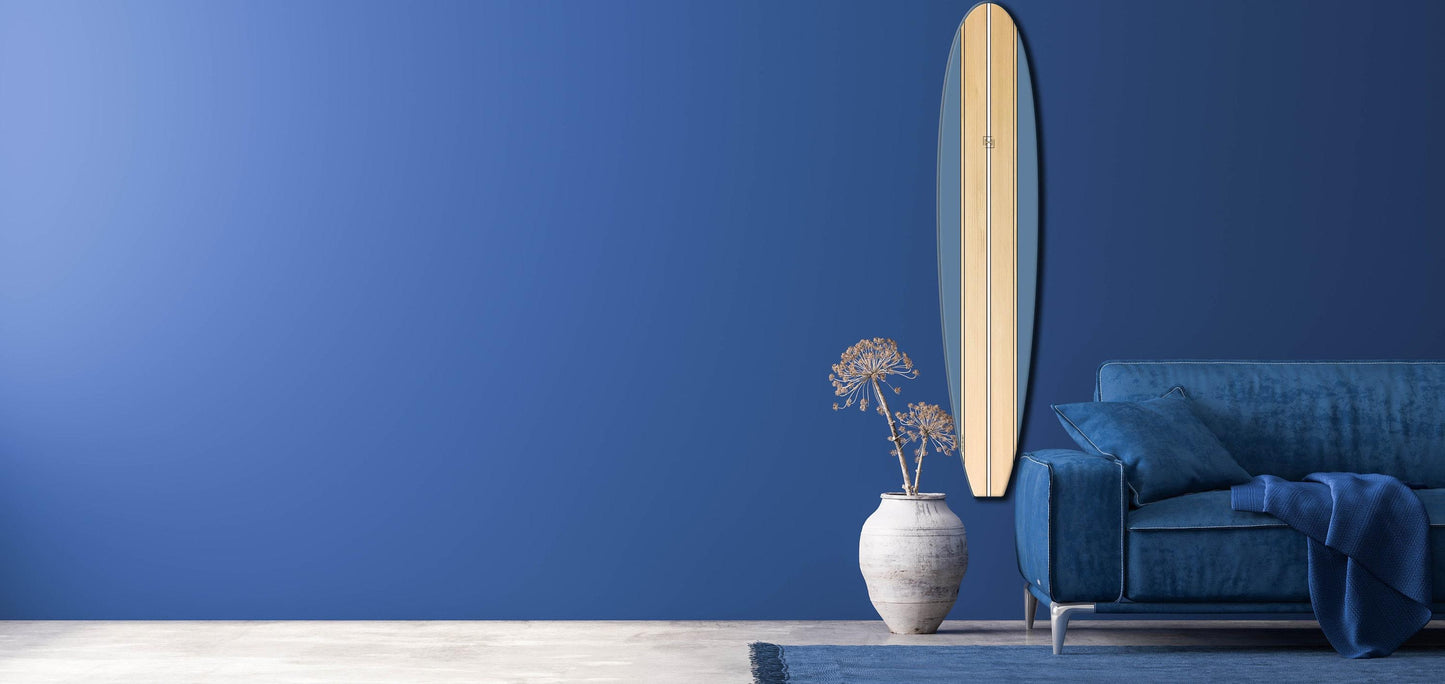 Wood Surfboard Wall Art: Tropical Beach Bar Decor, 40 Inch