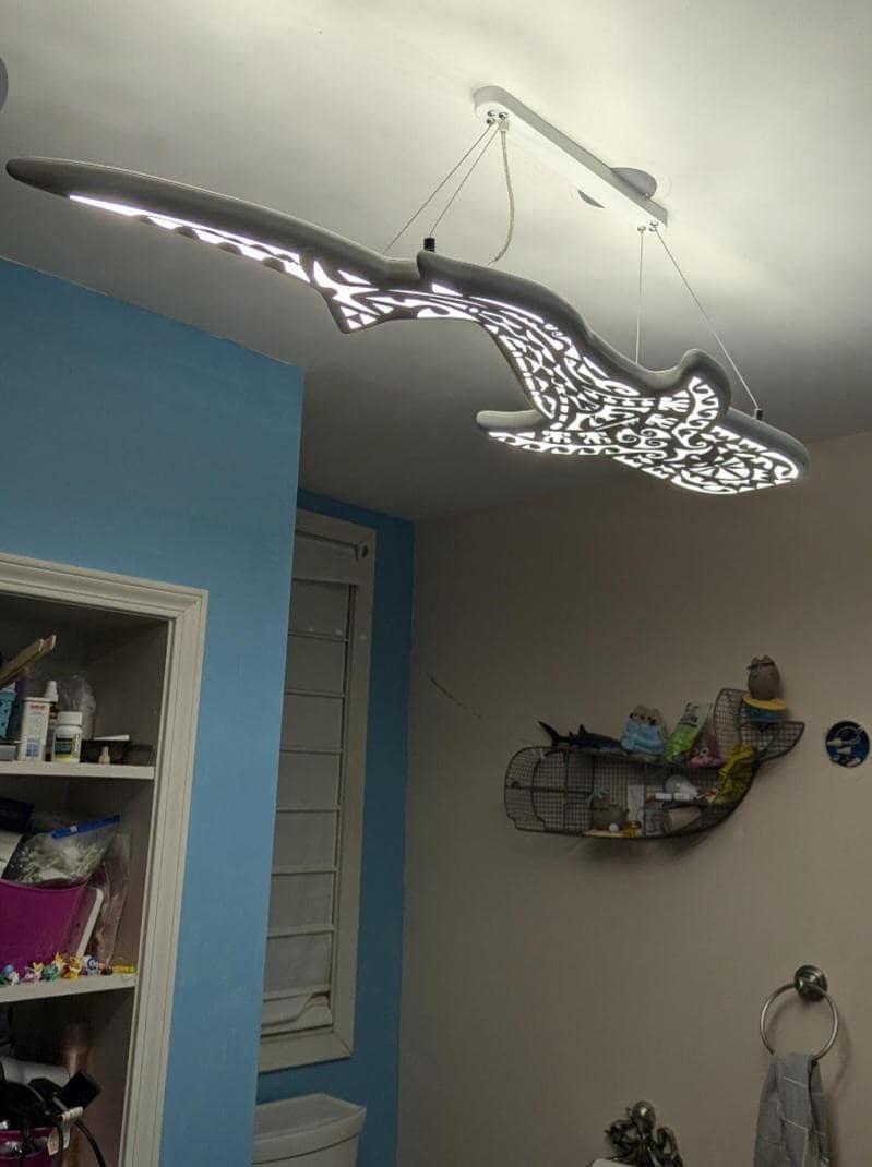 Whale Shark Ceiling Light – Maori Surf Style Ocean LED Chandelier