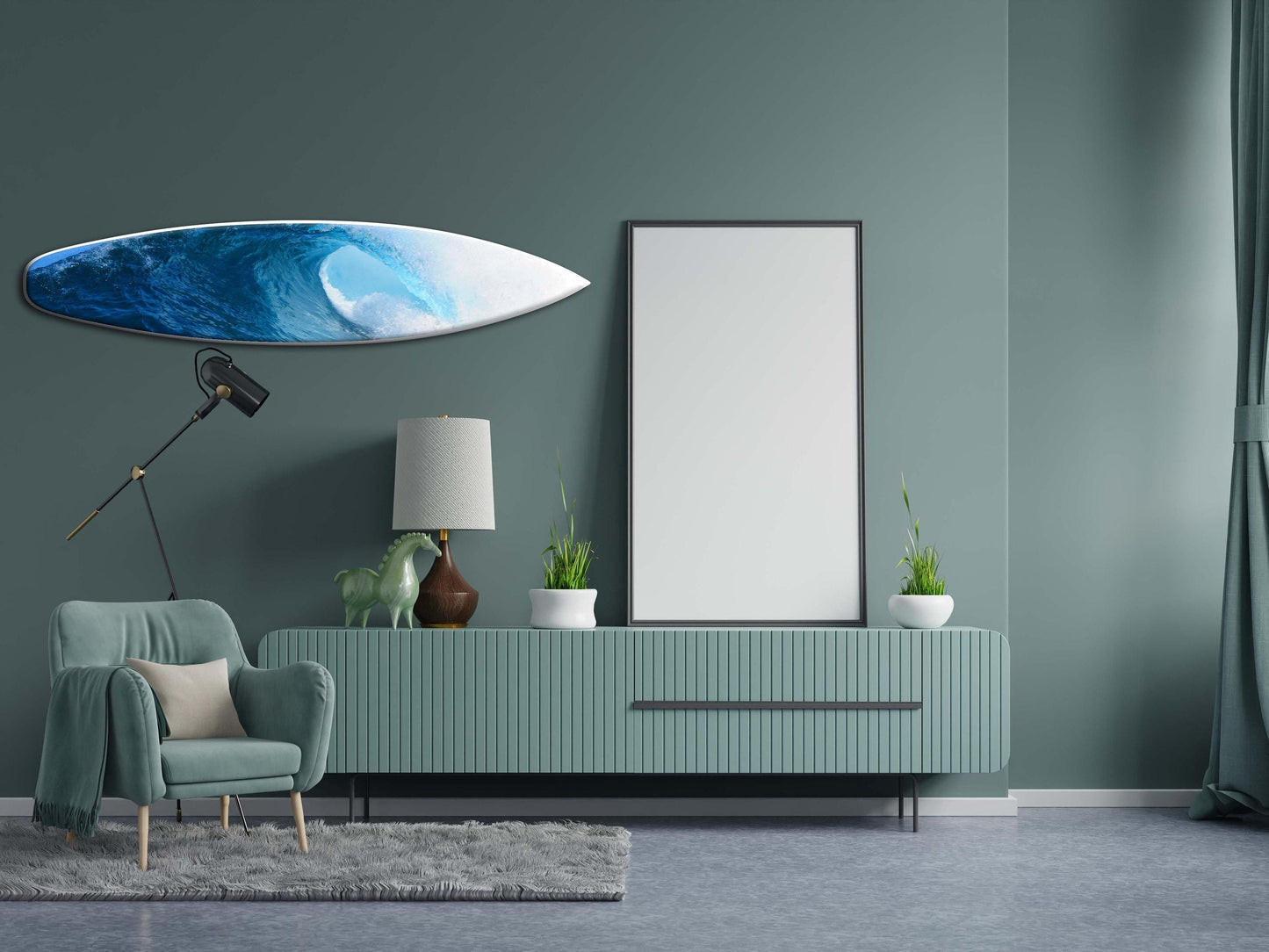 Surfboard Wall Art: Ocean Wave Coastal Decor