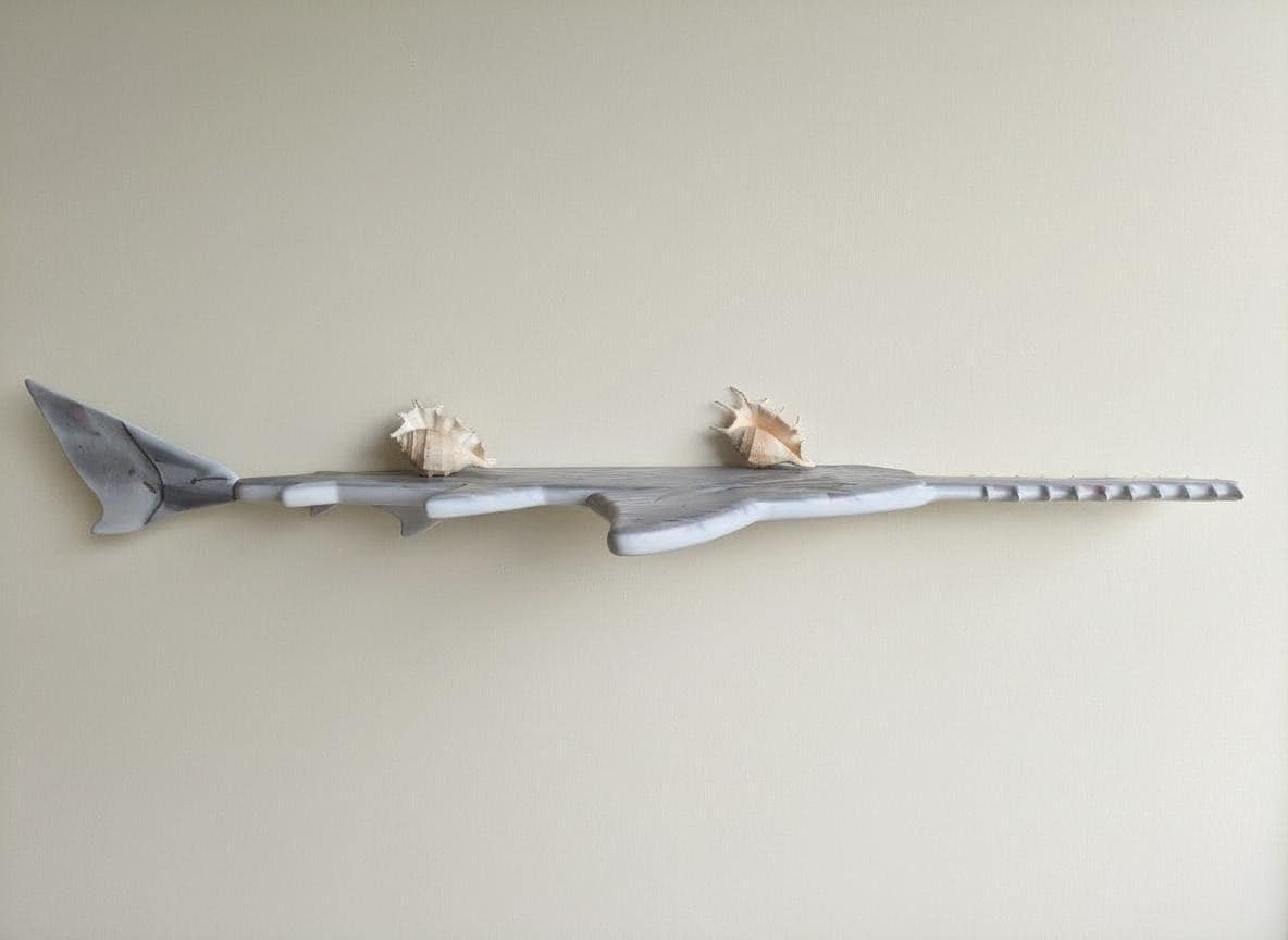 Sawfish Wall Shelf – Ocean-Inspired Decorative Wall Rack, Nautical Sea Life Decor