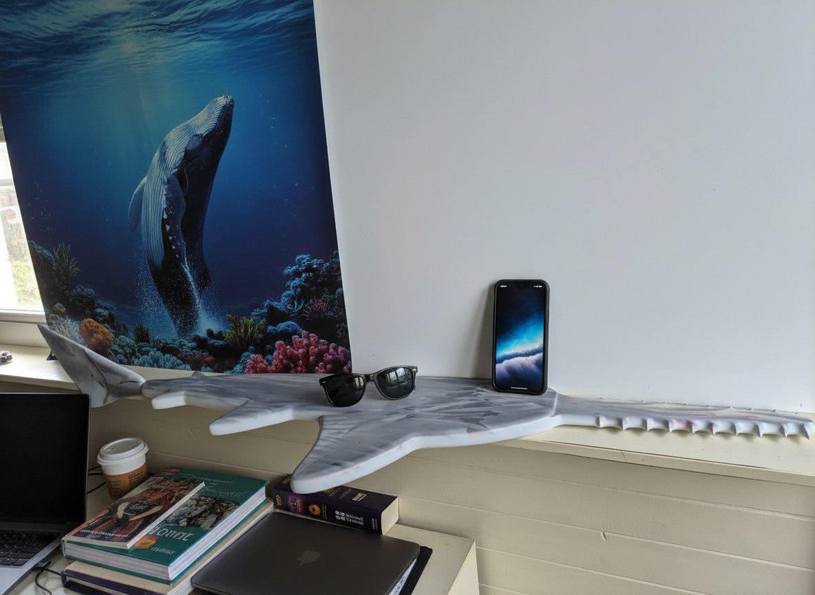 Sawfish Wall Shelf – Ocean-Inspired Decorative Wall Rack, Nautical Sea Life Decor