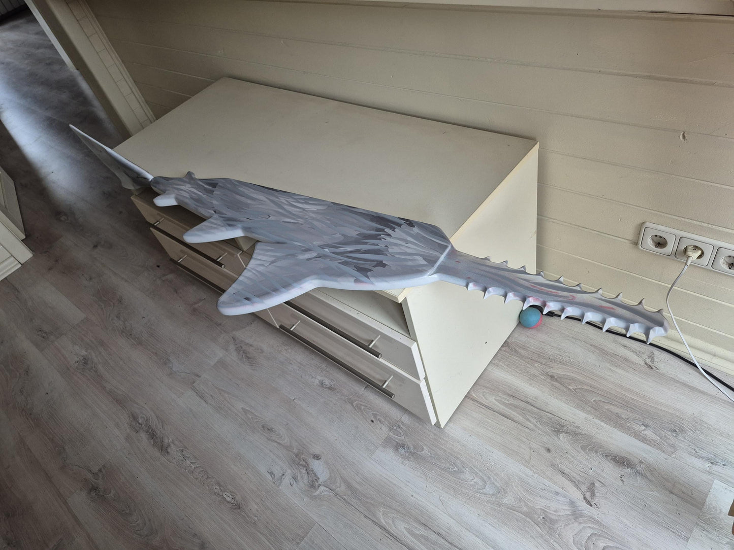 Sawfish Wall Shelf – Ocean-Inspired Decorative Wall Rack, Nautical Sea Life Decor
