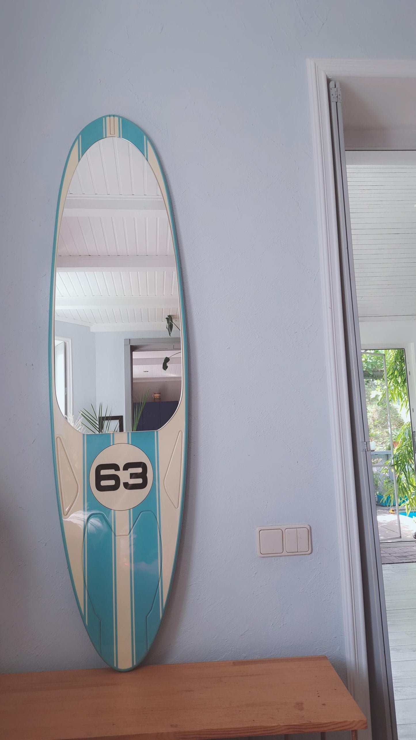 Surfboard Mirror: Race Car Design - Sporty Kids Room Decor