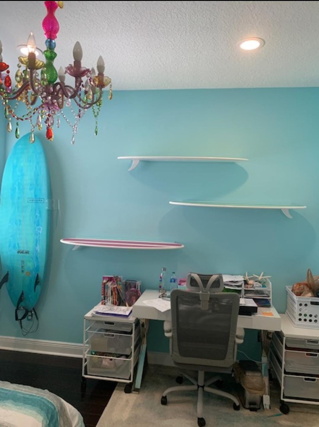 Surfboard Wall Shelves – Set of 2 Floating Shelves for Beach & Coastal Decor