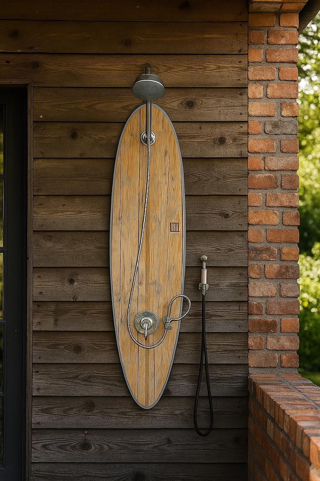 Surfboard Shower Panel – Retro Beach Design