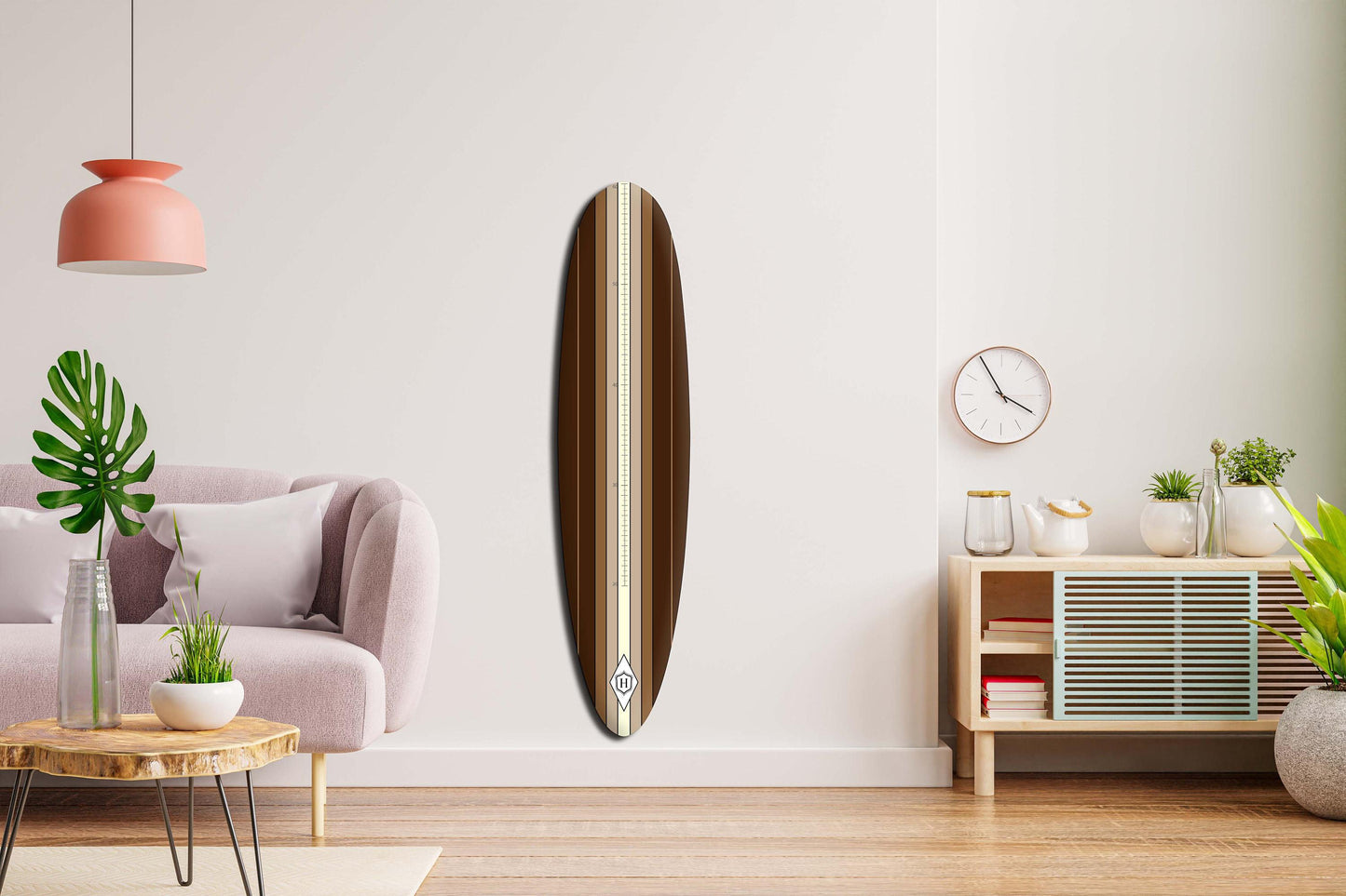 Surfboard Growth Chart: Wooden Kids Height Tracker, Surfing Decor