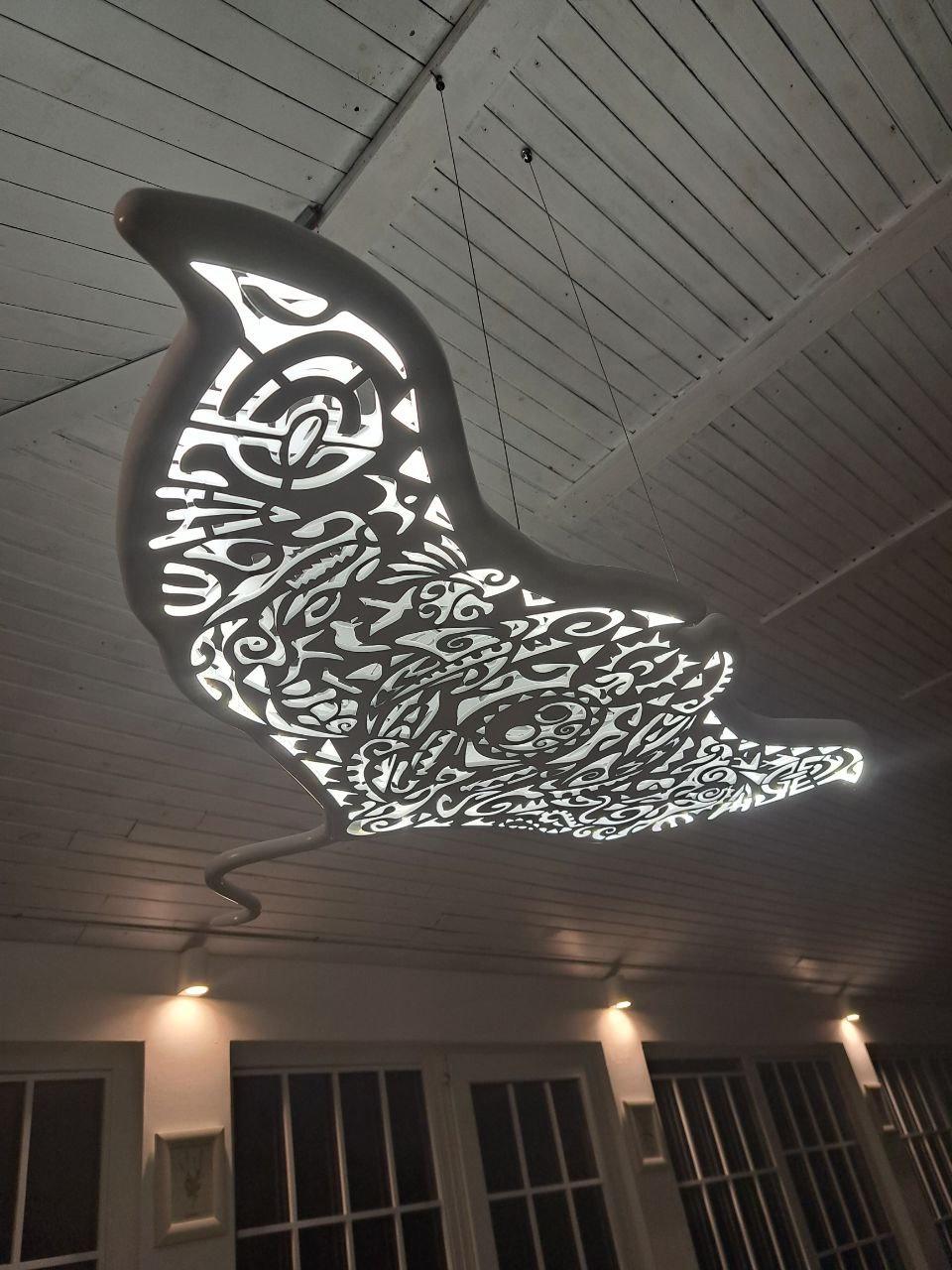 Manta Ray LED Ceiling Chandelier – Sculptural Ocean Statement Ligh