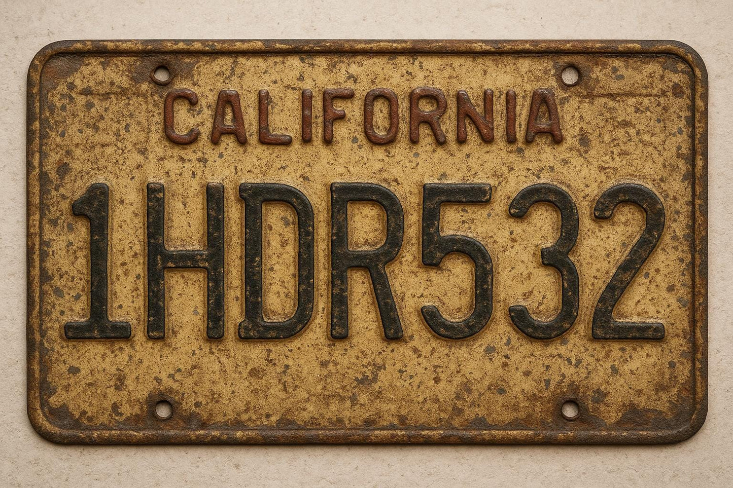 Surfboard Mirror – Vintage Car Trunk Style with Pink California Plate – Retro Surf Wall Decor
