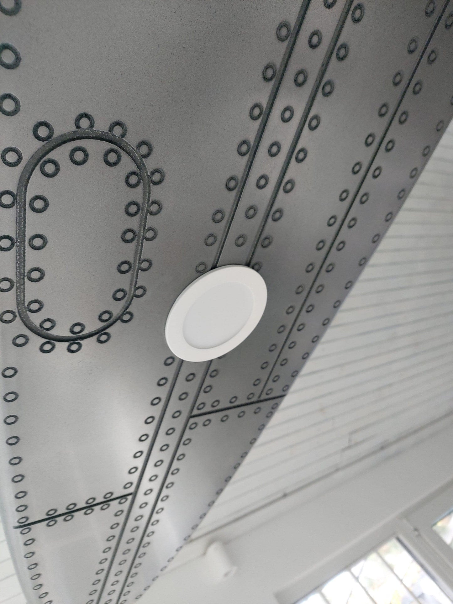 Surfboard shaped ceiling chandelier, covered with liquid aluminum, a ceiling lamp for billiards