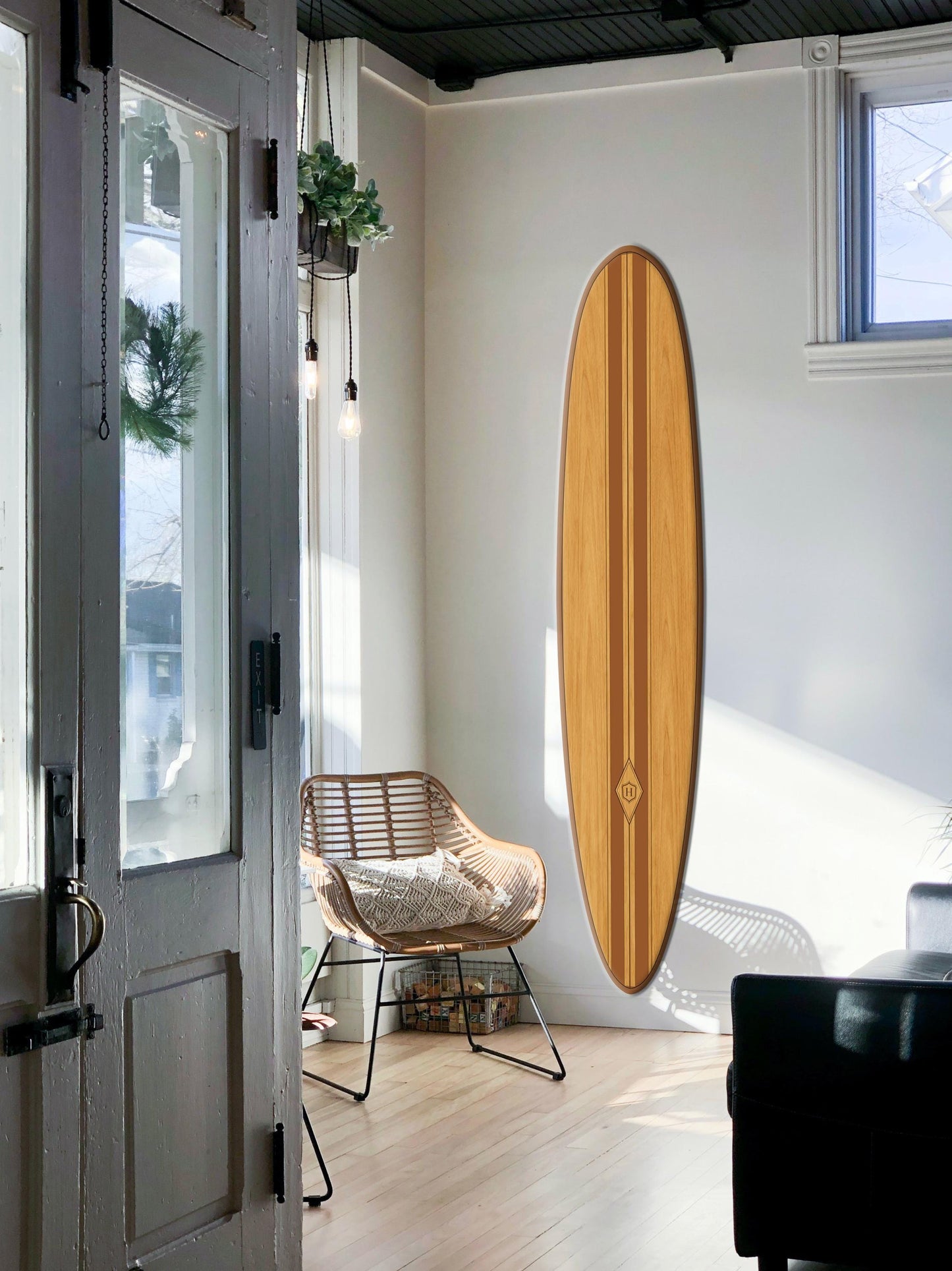 Surfboard wall Art, 1960s Style : Coastal Beach House Art