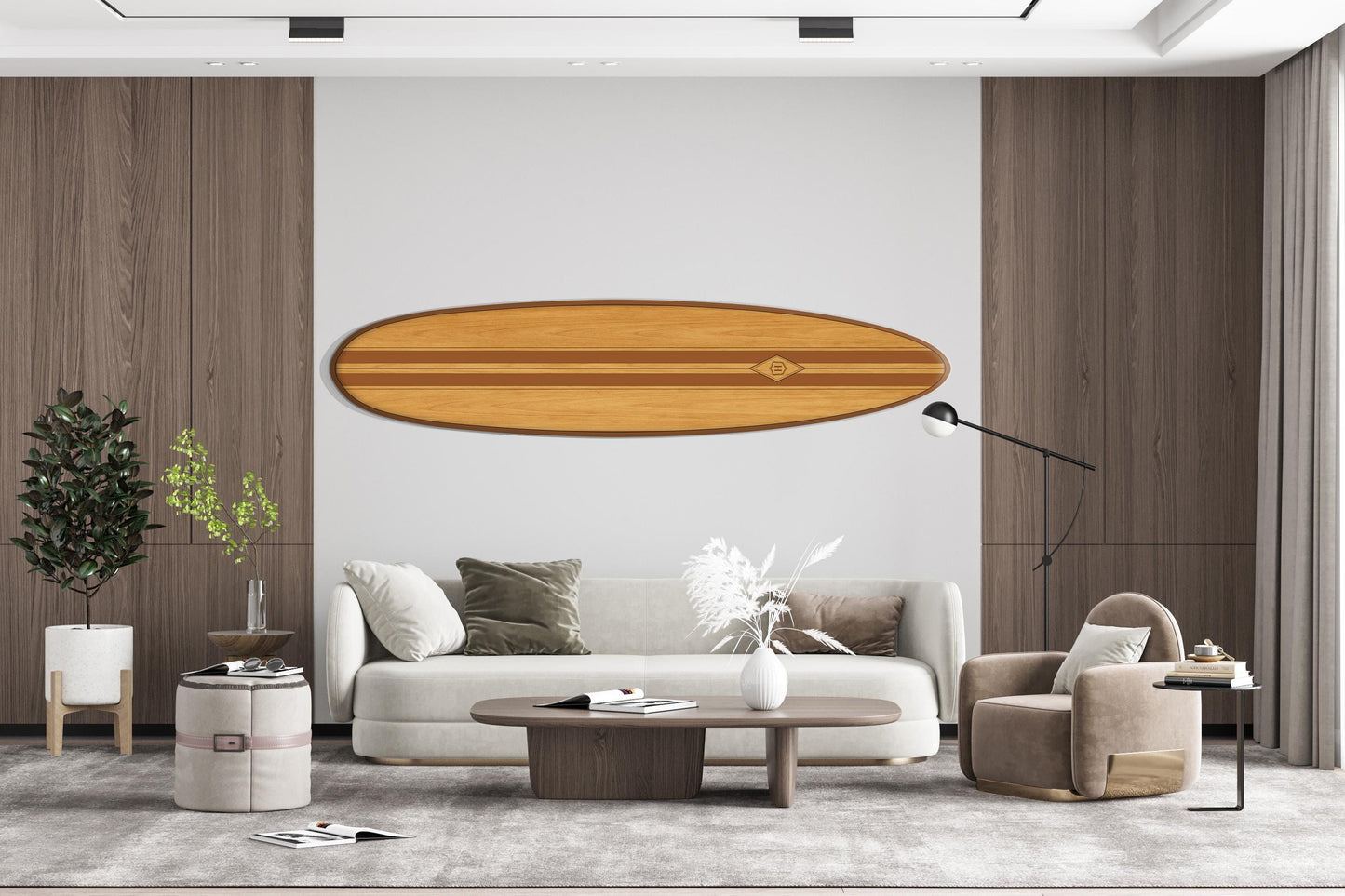 Surfboard wall Art, 1960s Style : Coastal Beach House Art