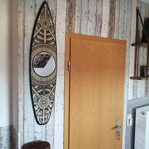 Surfboard Mirror Wall Art: Beach Decor, Surfing Gift (100cm)