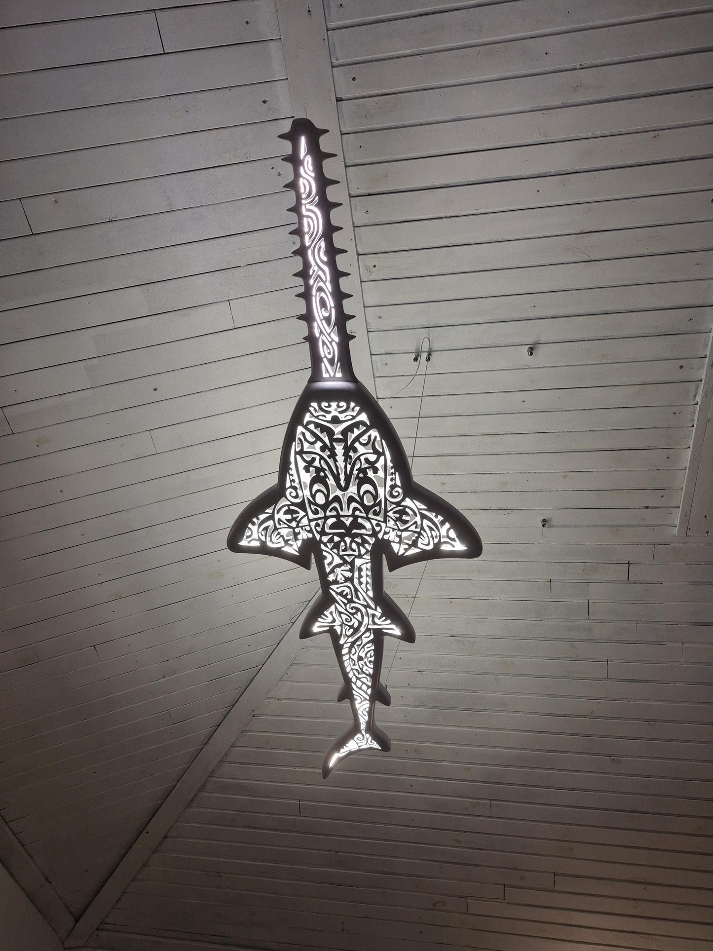 Sawfish Wall Lamp – Maori Pattern Ocean Decor