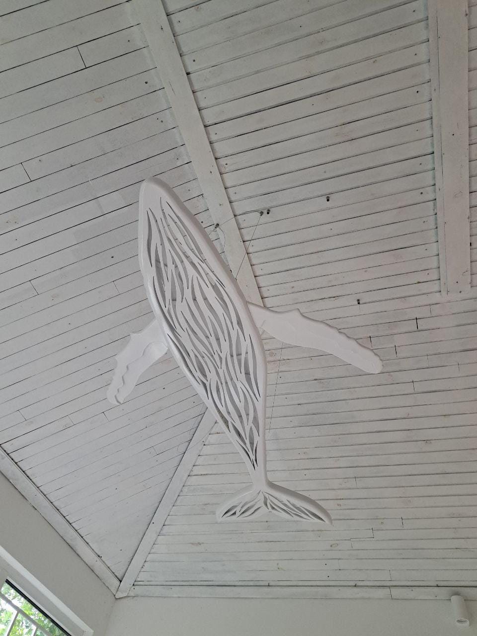 Whale LED Ceiling Light – Ocean Theme Chandelier for Coastal Home or Beach House Decor