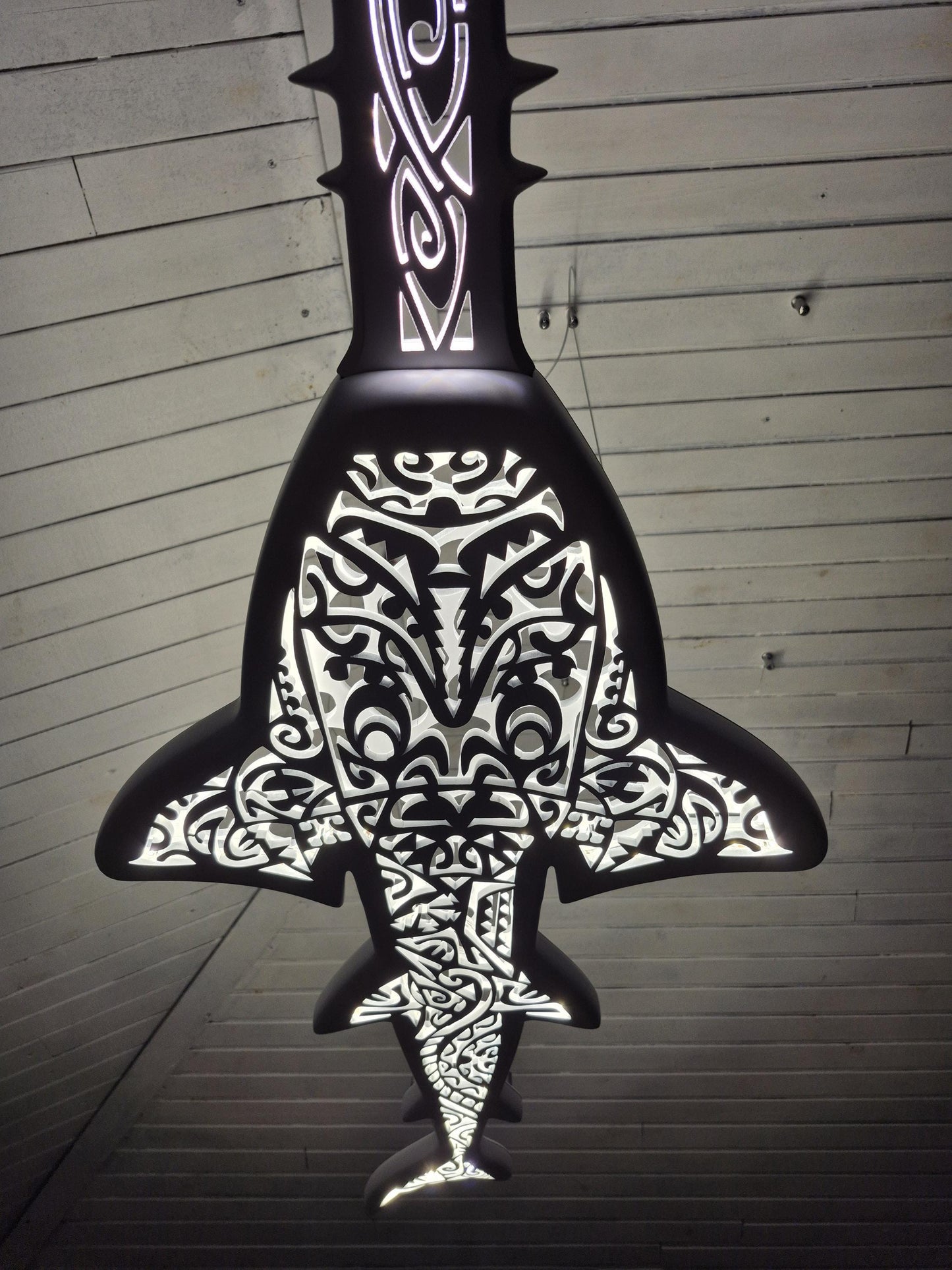 Sawfish Wall Lamp – Maori Pattern Ocean Decor