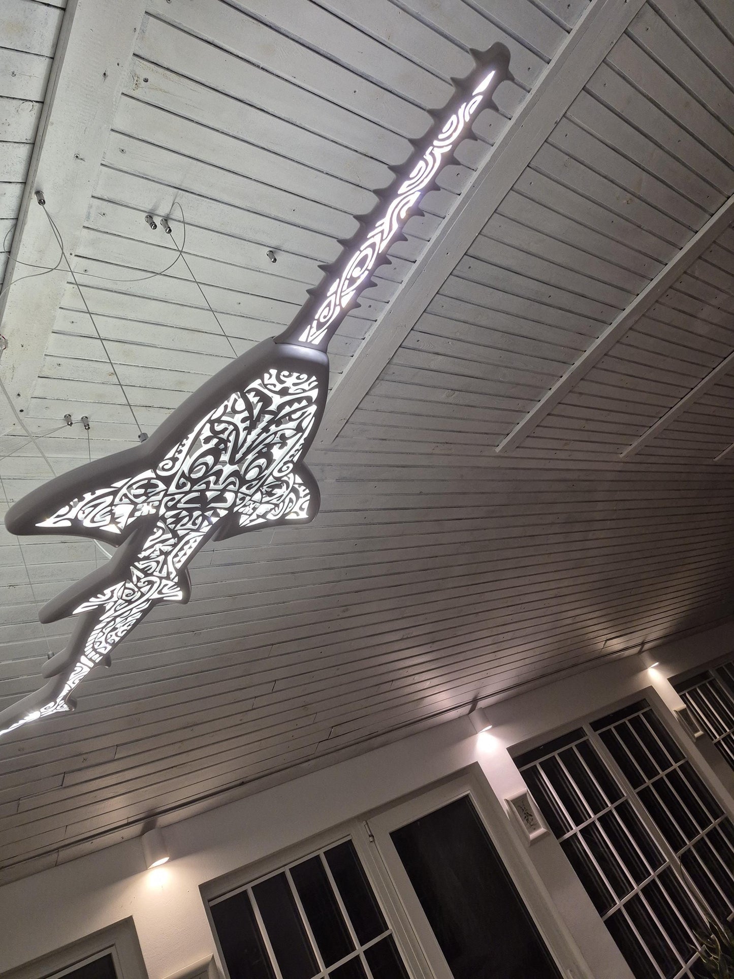 Sawfish Wall Lamp – Maori Pattern Ocean Decor