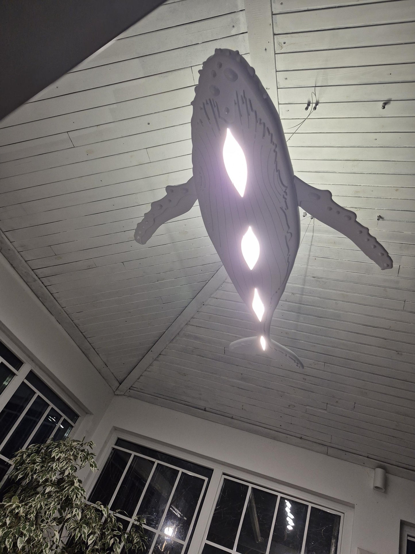 Whale Ceiling Light – Coastal Ocean Chandelier, Surf Style Lighting, Beach House Ceiling Lamp