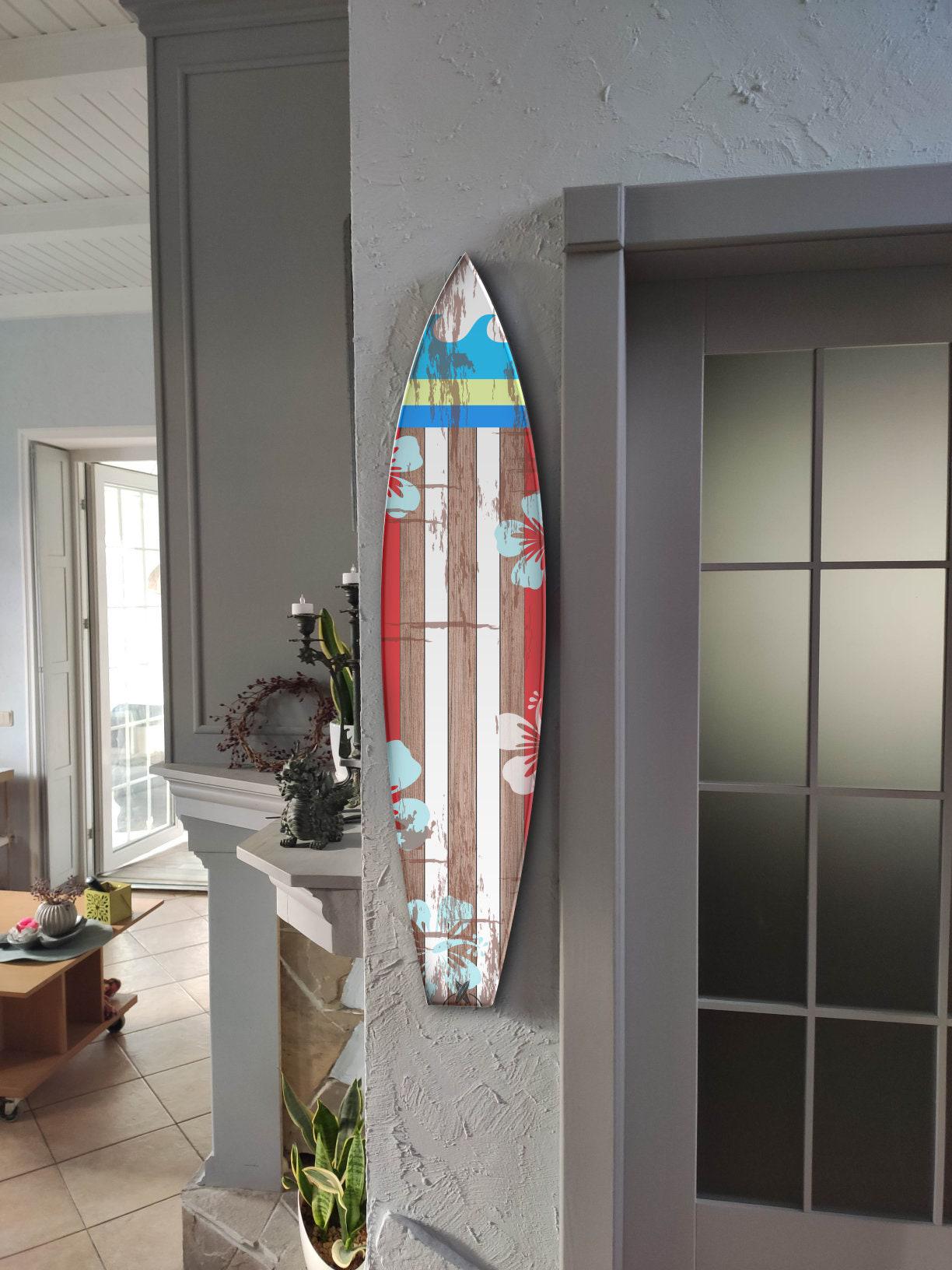 Rustic Surfboard Wall Art: Tropical Decor