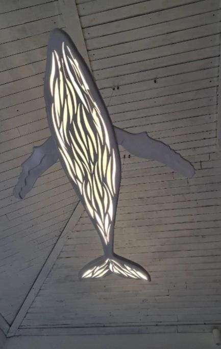 Whale LED Ceiling Chandelier 40 Inch – Ocean Light for Coastal Homes