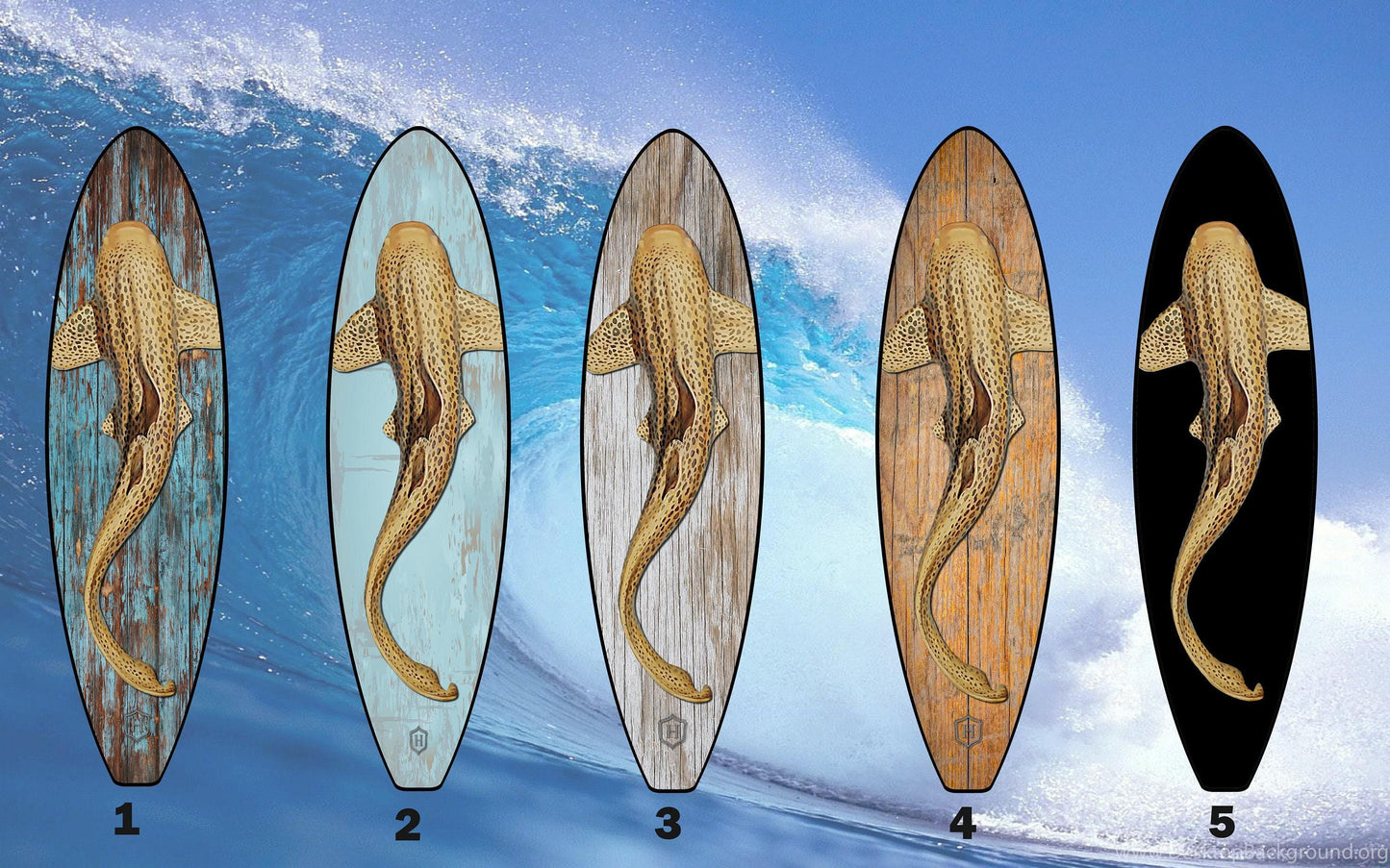 Leopard Shark Surfboard Wall Art – Beach & Nautical Decor – Indoor/Outdoor Wood Sign