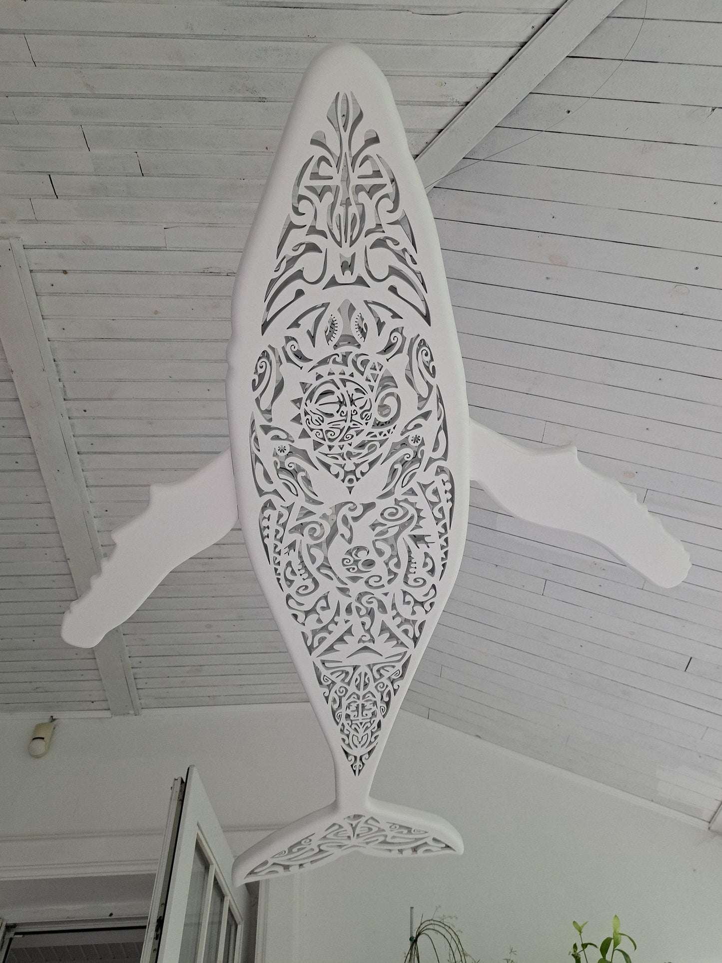 Maori Whale Ceiling Light – Surf Style LED Chandelier for Ocean Lovers