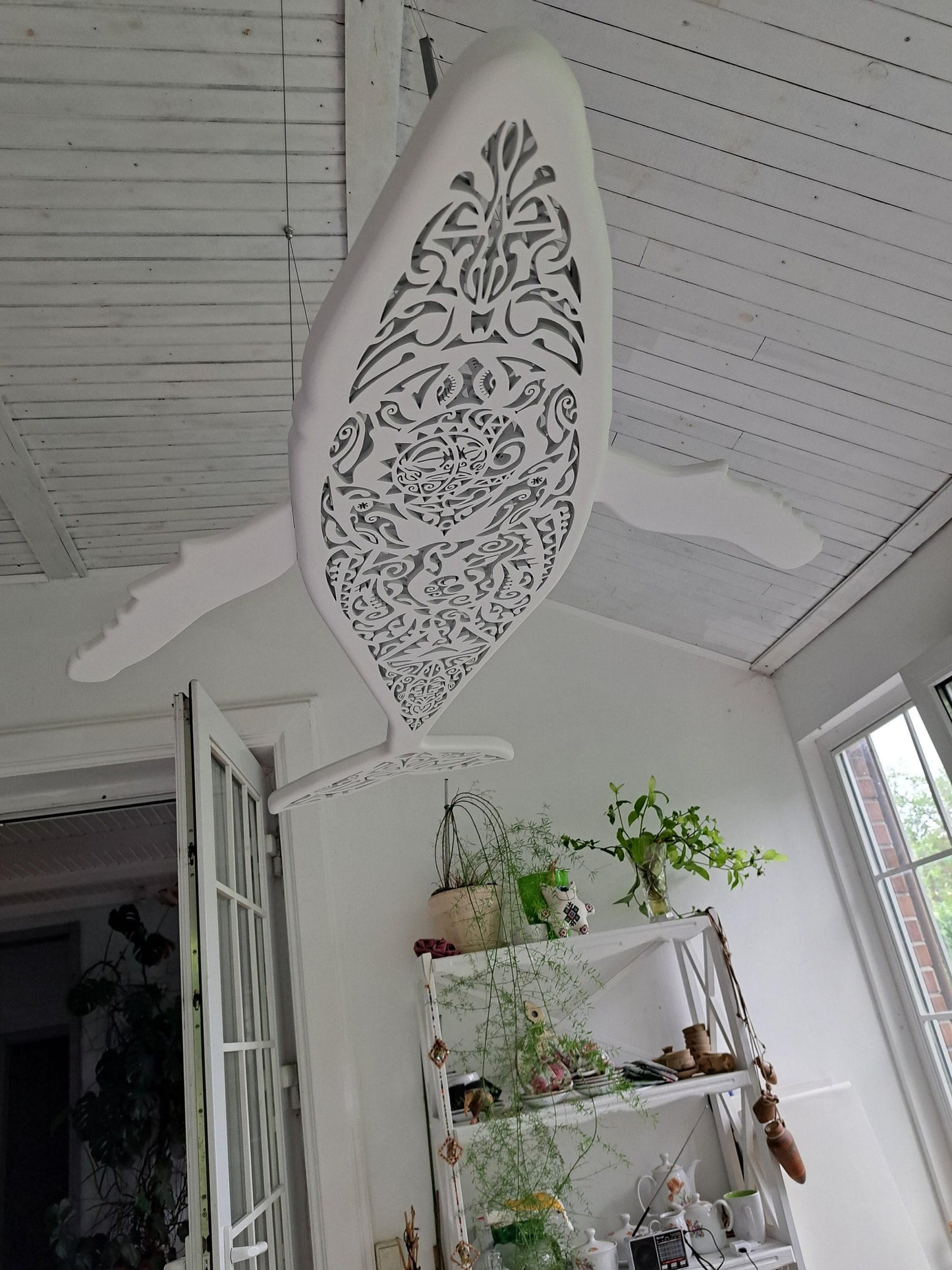 Maori Whale Ceiling Light – Surf Style LED Chandelier for Ocean Lovers