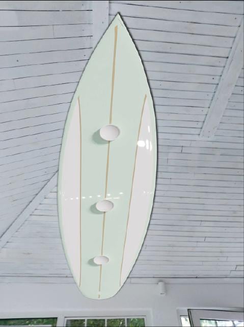 Surfboard shaped ceiling chandelier, Light green, Pool Billiard Table Light