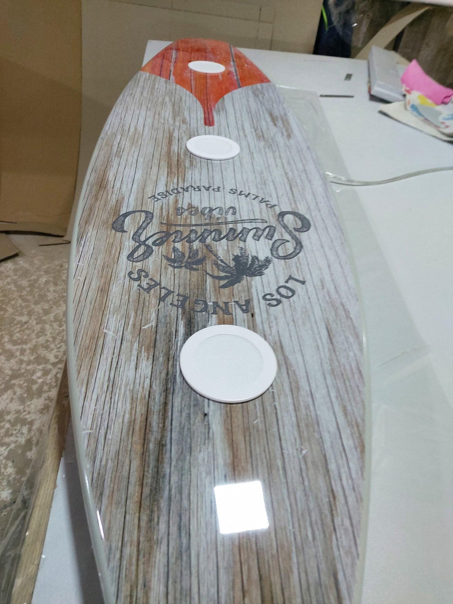 Surfboard shaped ceiling chandelier, Light green, Pool Billiard Table Light