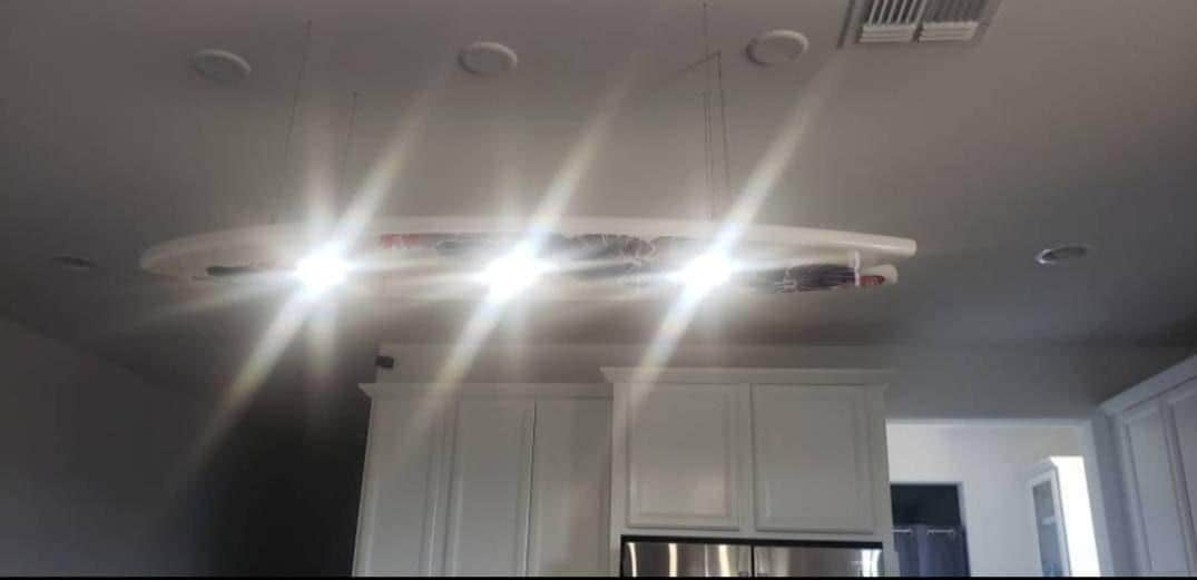 Surfboard shaped ceiling chandelier, Light green, Pool Billiard Table Light