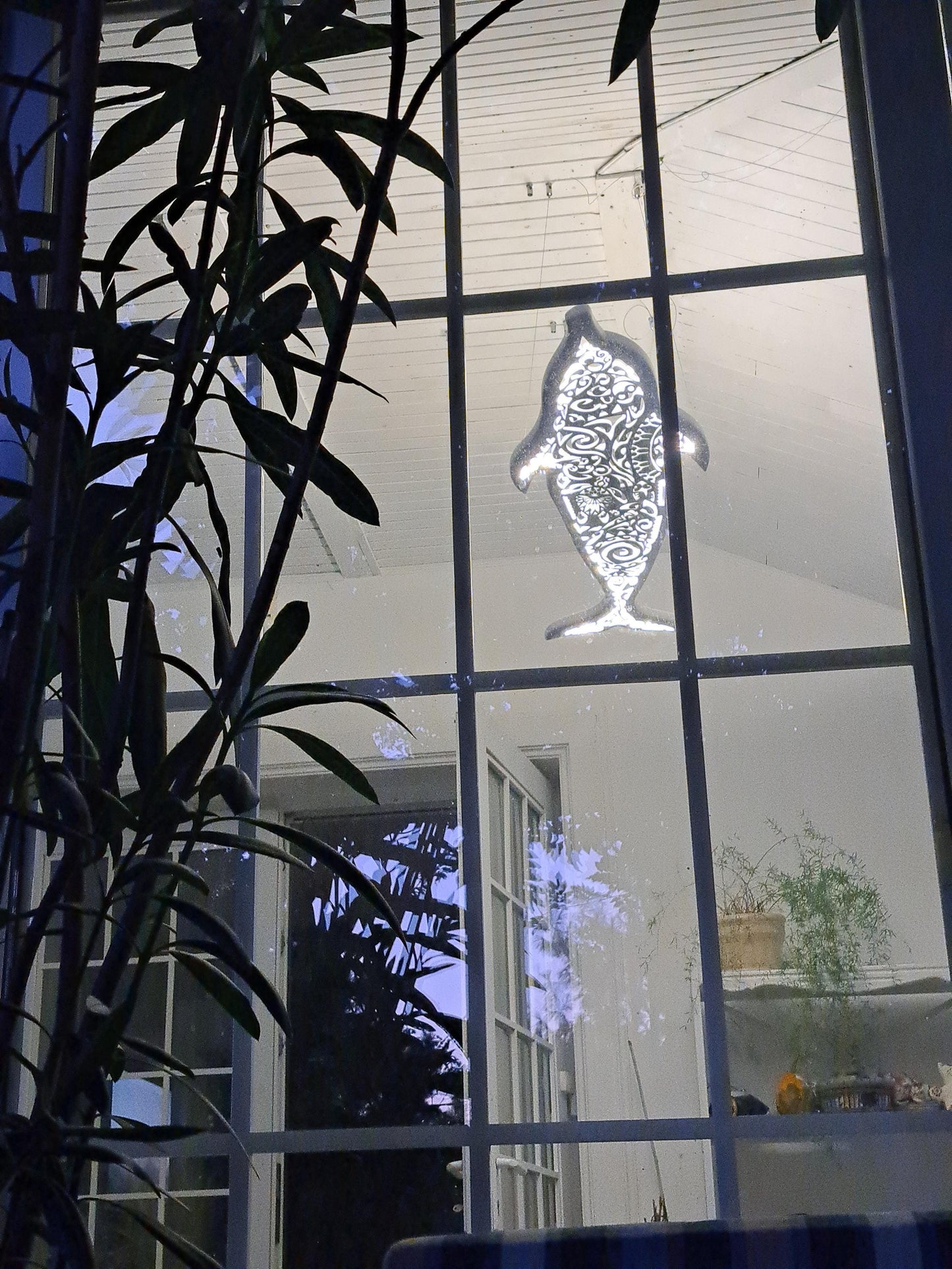 Handcrafted unique Dolphin ceiling chandelier in Maori surf style