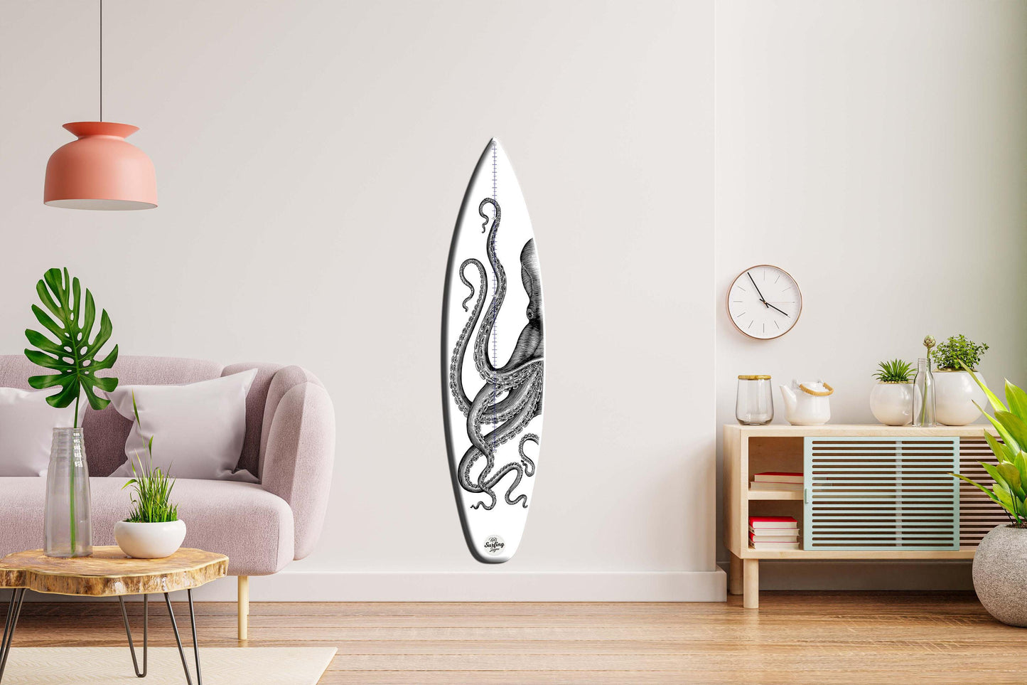 Surfboard Growth Chart: Octopus Nautical Nursery Decor