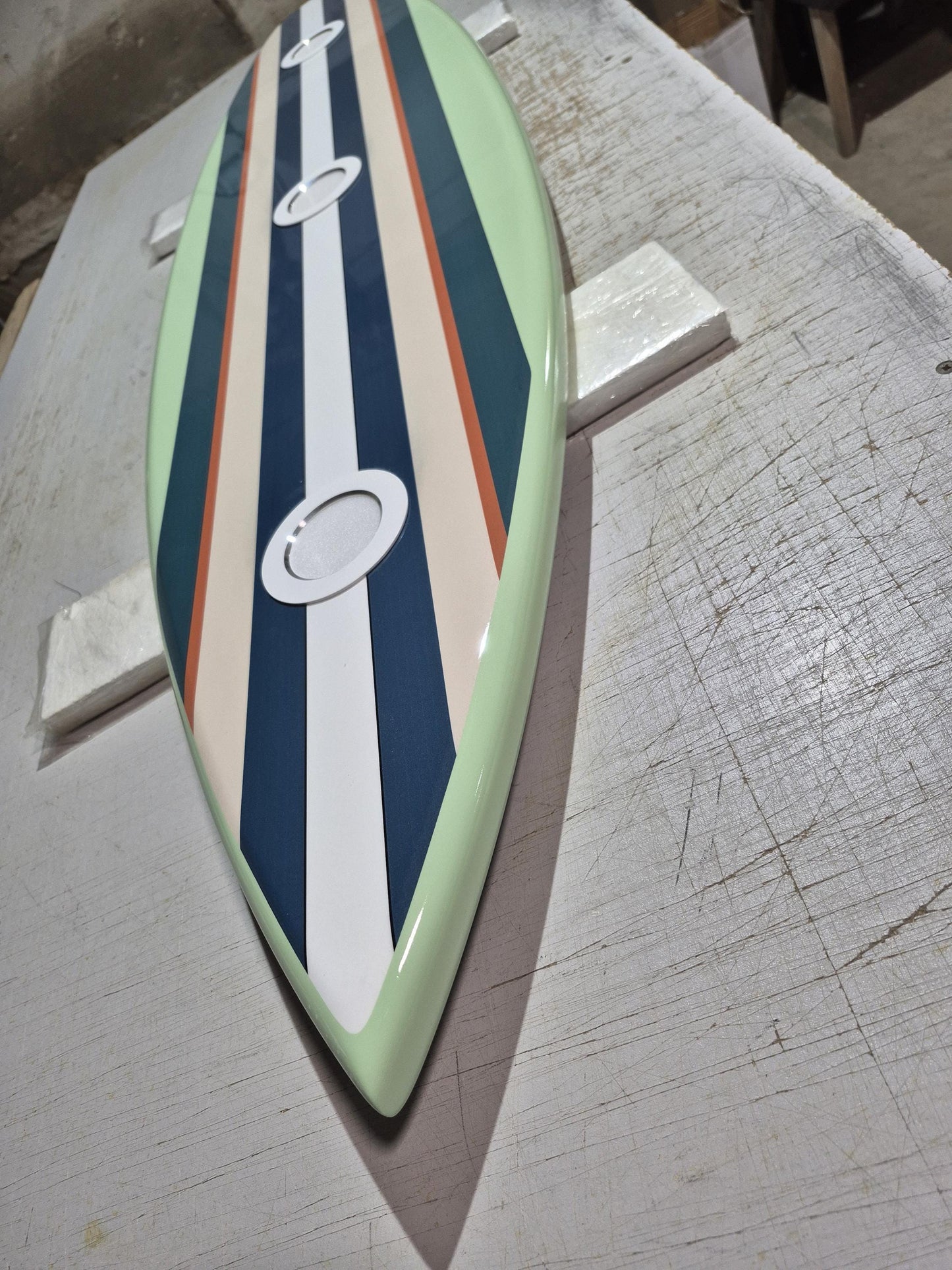 Surfboard shaped ceiling chandelier, Light blue, Pool Billiard Table Light