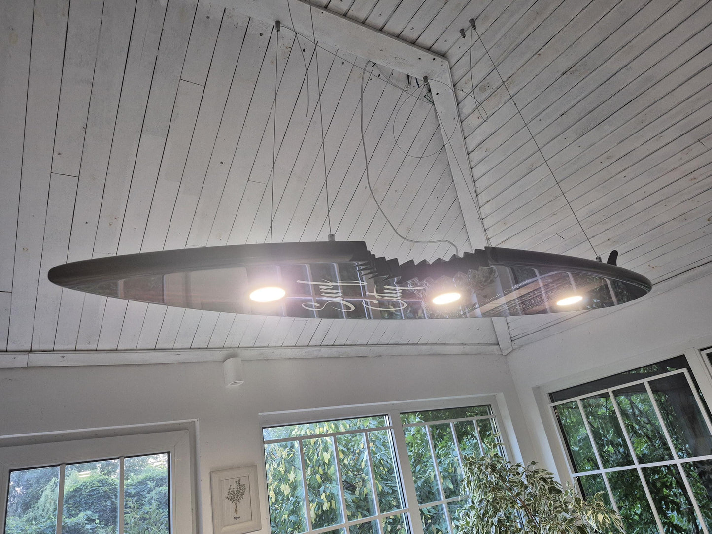 Shark Bite Surfboard Light – LED Billiard Table Pendant | Huntington Beach Surf Decor