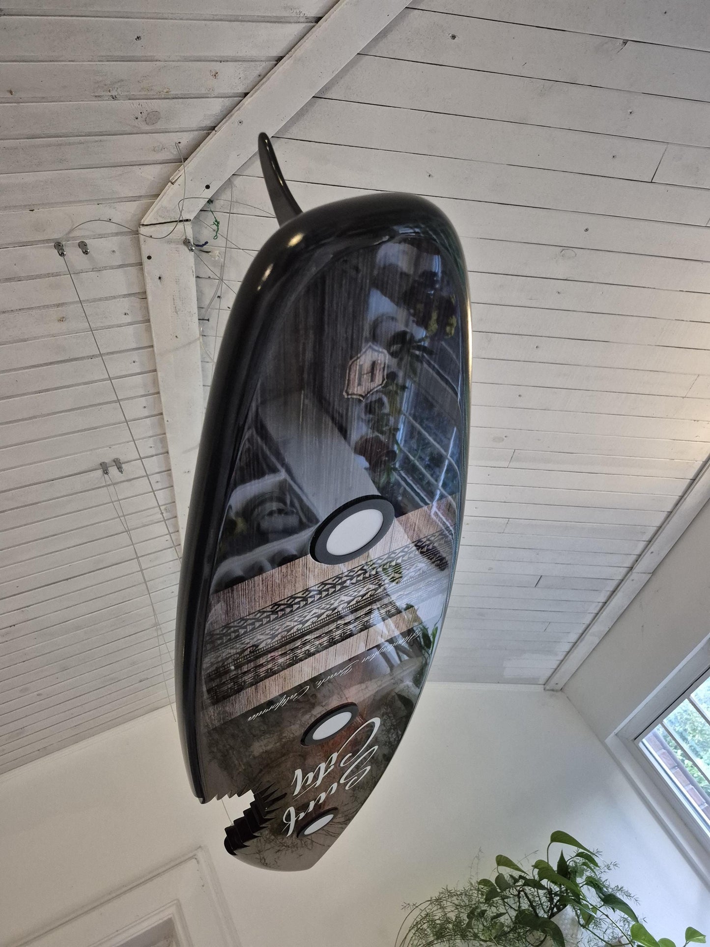 Shark Bite Surfboard Light – LED Billiard Table Pendant | Huntington Beach Surf Decor