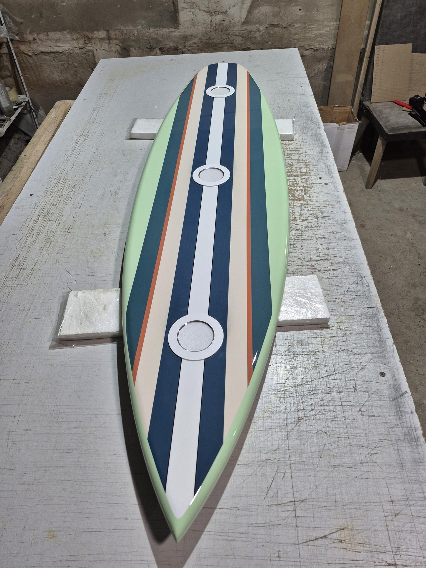 Surfboard shaped ceiling chandelier, Light blue, Pool Billiard Table Light
