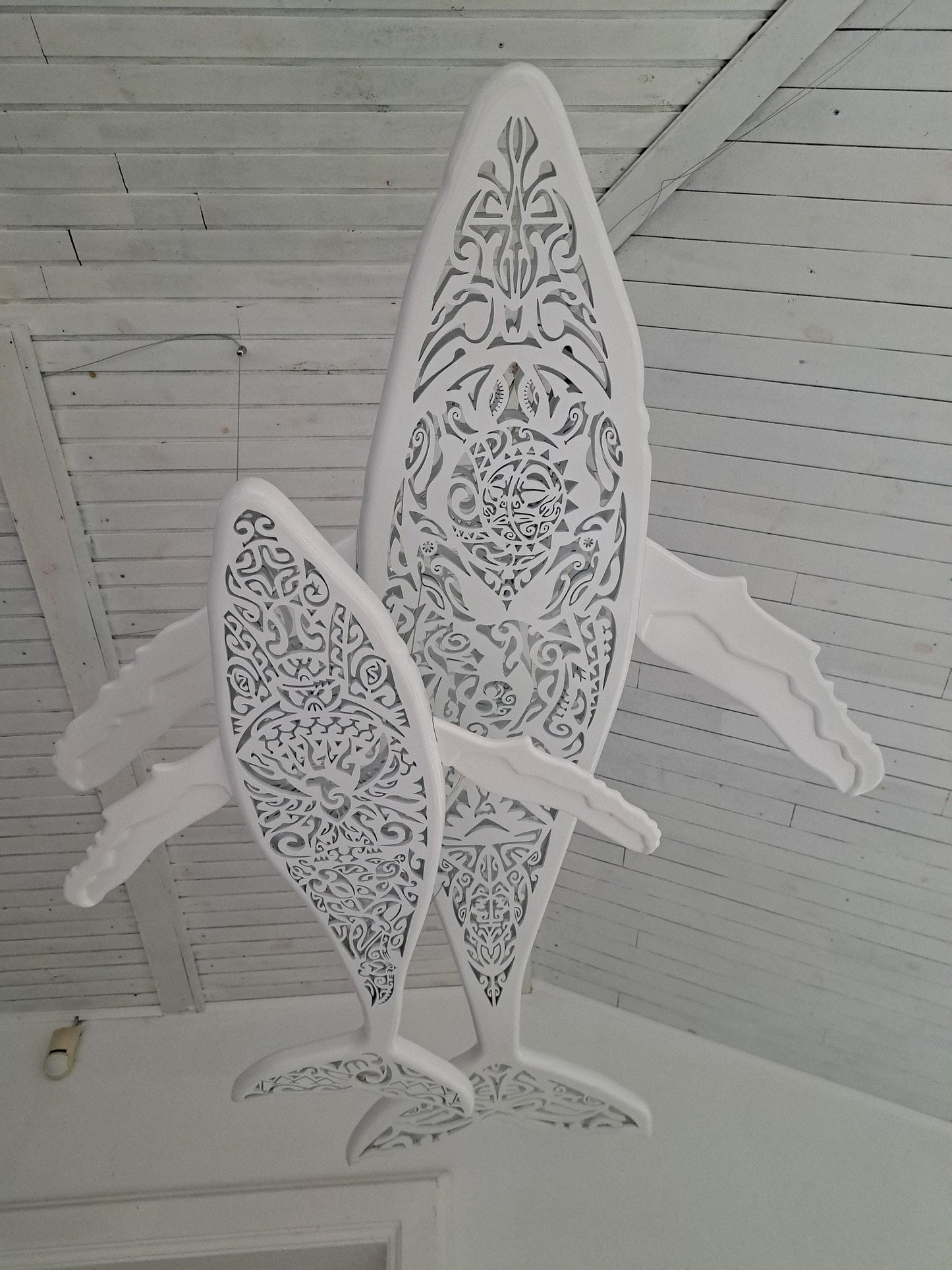 72 " Black Whale and Calf LED Chandelier (without strip)