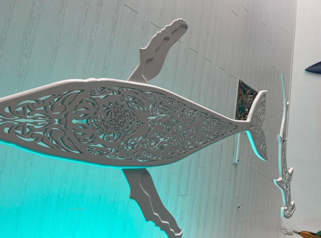 Whale and Calf LED Chandelier – Ocean Ceiling Light for Nursery and Family Rooms