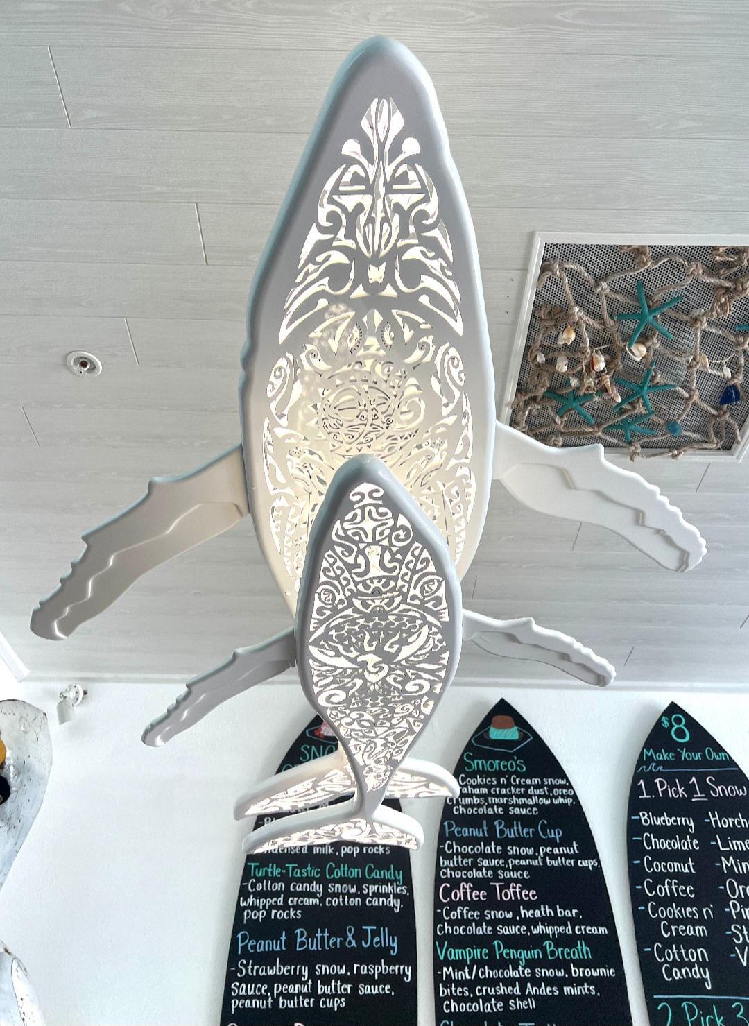 Whale and Calf LED Chandelier – Ocean Ceiling Light for Nursery and Family Rooms