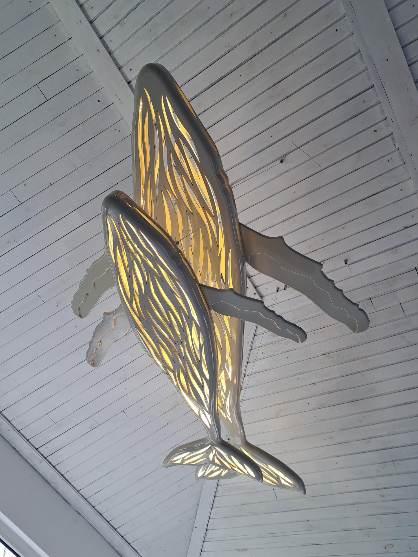 Whale and Baby LED Ceiling Light: 3D Ocean Theme Chandelier