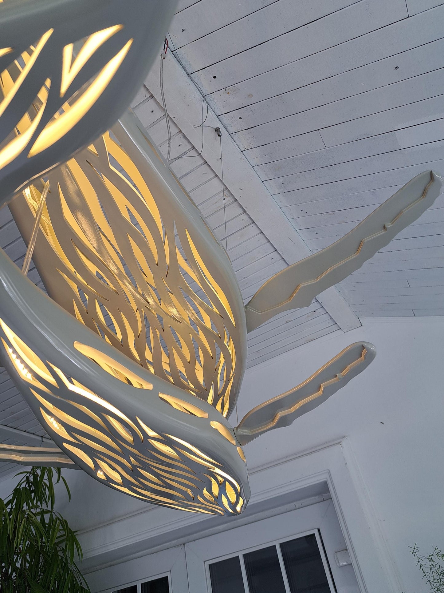 Whale and Baby LED Ceiling Light: 3D Ocean Theme Chandelier
