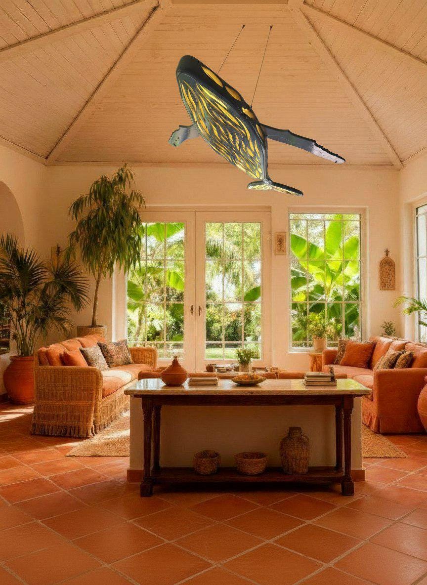 Whale LED Ceiling Chandelier – Sculptural Ocean Statement Light
