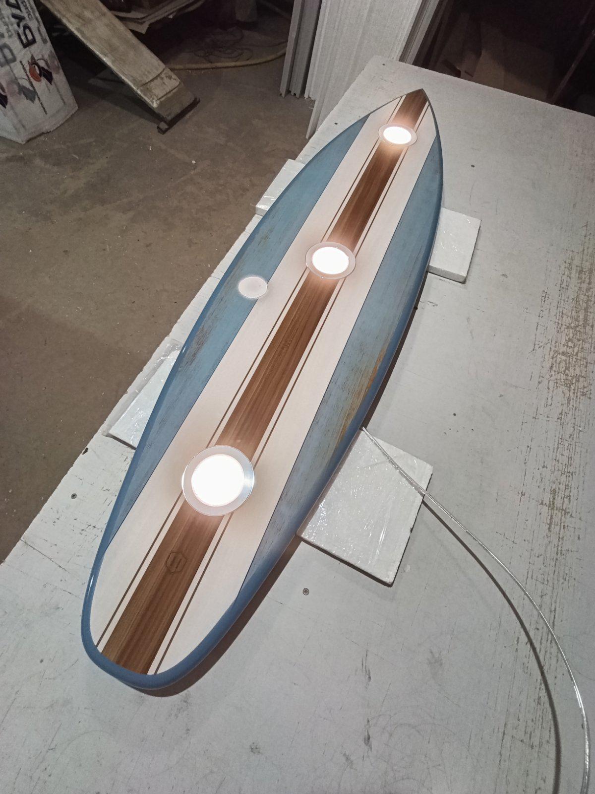 Surfboard Billiard Light – Coastal Beach House Bar Ceiling Lamp