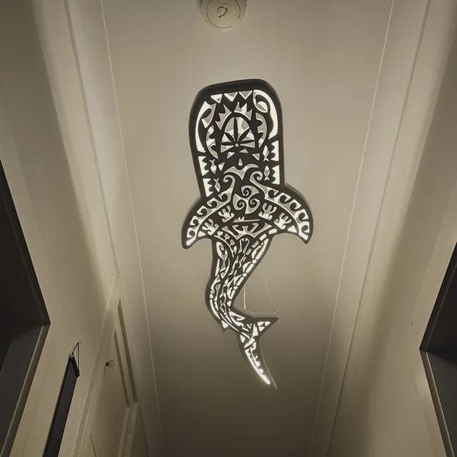 Whale Shark LED Ceiling Chandelier – 72 Inch Ocean Statement Light