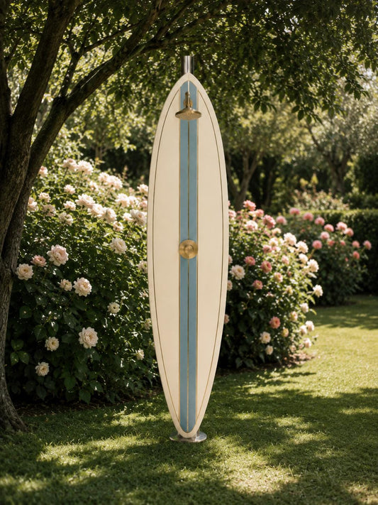 Classic Surfboard Shower Panel – Coastal Outdoor Shower for Garden, Patio & Poolside