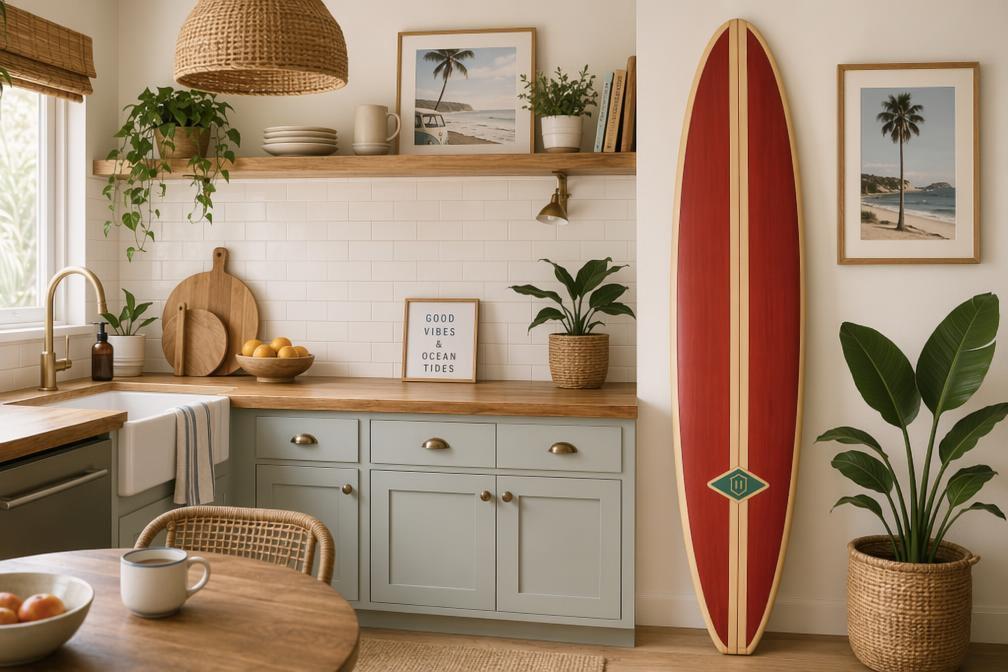 Vintage Longboard Shape Inspired by Early Hawaiian Design – 1950s Coastal Style