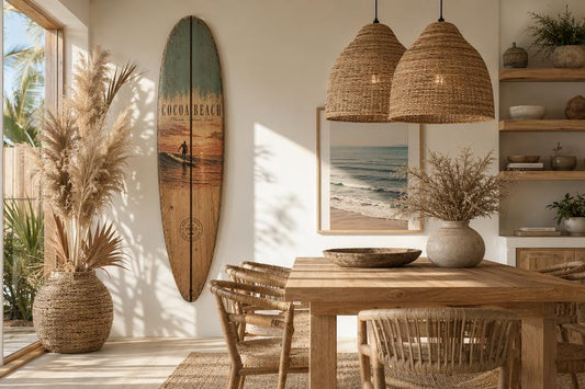 Vintage Surfboard Wall Art – Cocoa Beach 1963 Florida Decor – WSH Series