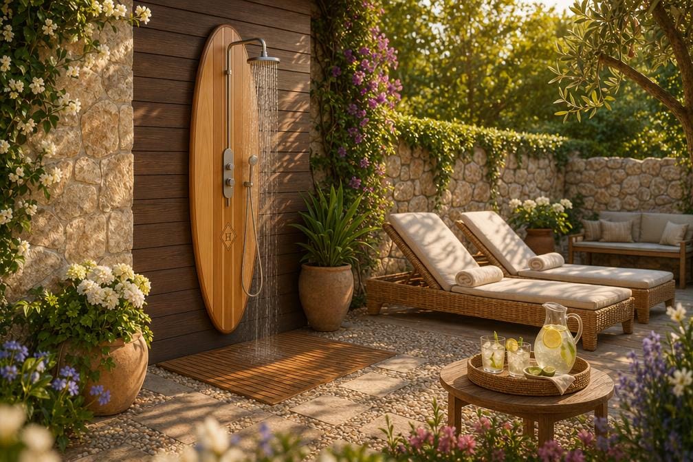 Handmade Surfboard Shower Panel – Coastal Bathroom Decor