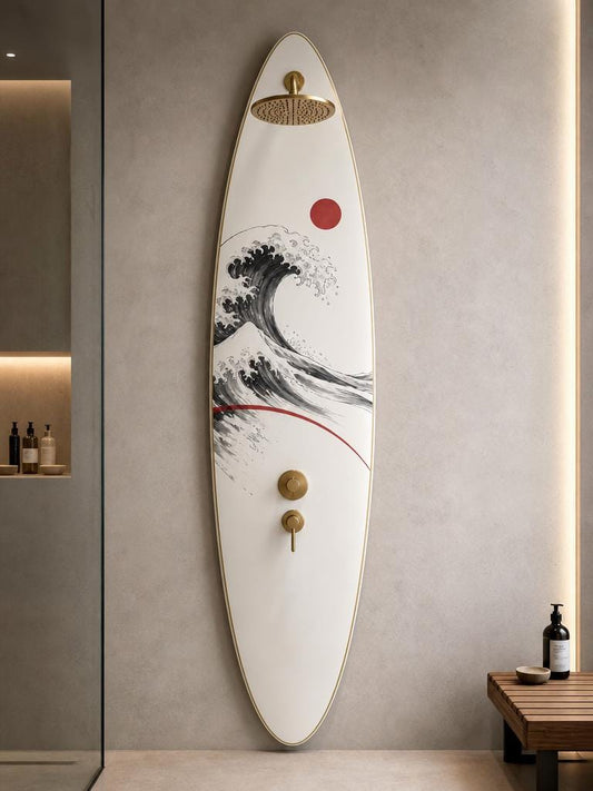 Wave Shower Panel – Japandi Outdoor Shower | Luxury Japanese Bathroom Decor
